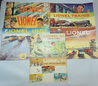 Lionel Train and Toy Catalog Lot of 7 1950's & 1960s