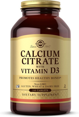 Solgar Calcium Citrate D3 240 Tabs Bone Teeth Musculoskeletal Support