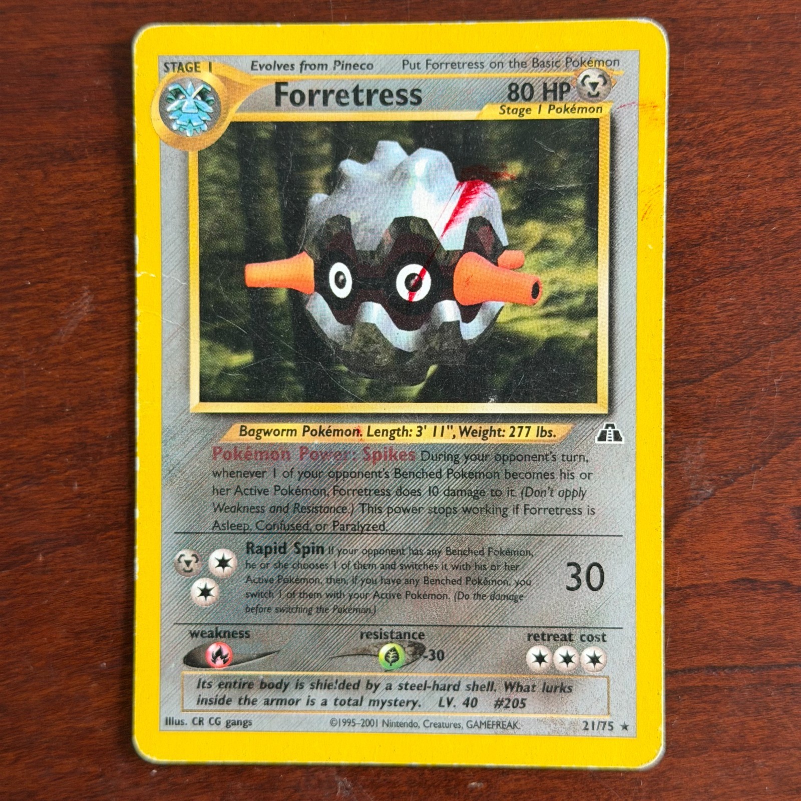 Forretress 21/75 Non Holo Rare Neo Discovery Pokemon Card DMG