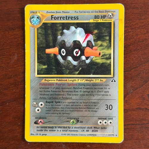Forretress 21/75 Non Holo Rare Neo Discovery Pokemon Card DMG