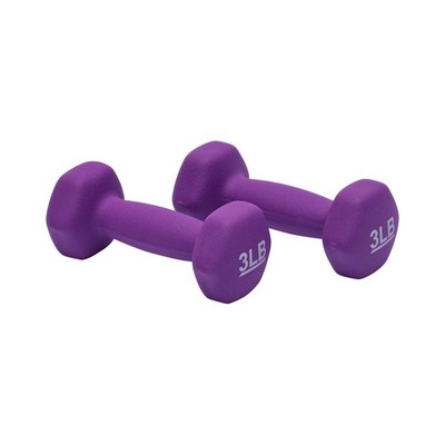 Amazon Basics Neoprene Dumbbell Hand Weights, Easy to Grip, 3 3 pound, Purple