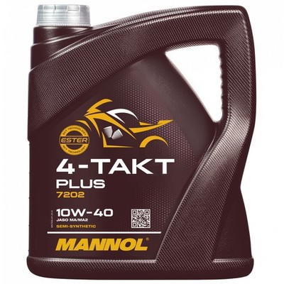 MANNOL 4-Takt Plus API SL SAE 10W-40 teilsynthetisch 4 Liter Motorrad ÖL Roller
