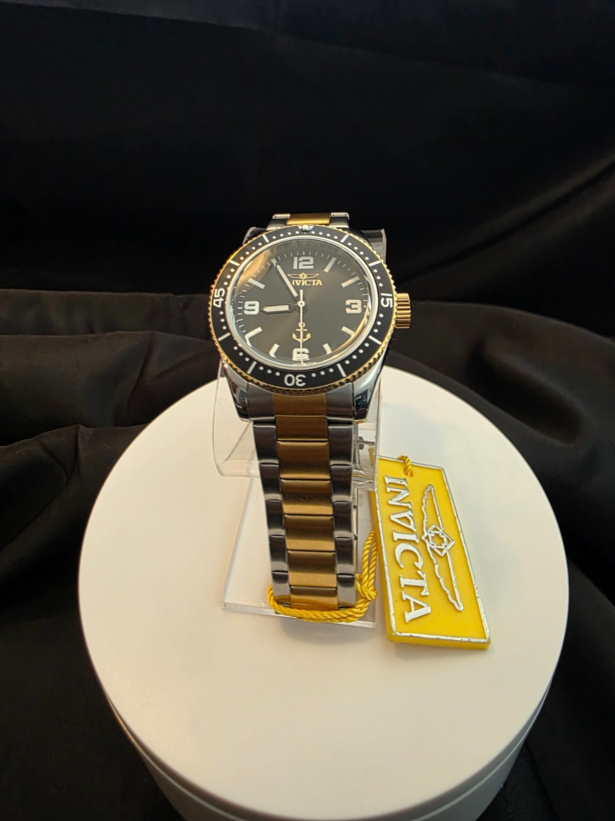 Invicta Ocean Voyage  Men’s Watch 38mm  Two-Tone Stainless Steel with Black Dial