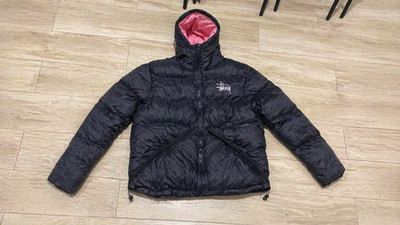 Stussy Down Coat Nylon Puffer Jacket Black