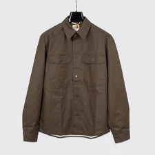 De Bonne Facture Men Size XS Overshirt Water Repellent Dark Olive Organic Cotton