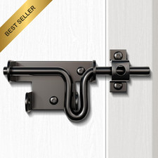 Heavy Duty Slide Bolt Gate Latch Padlock Hole Black 1 Pack FROM USA