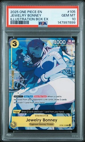 One Piece CCG Jewelry Bonney Illustration Box EX OP08-105 PSA 10 Gem Mint