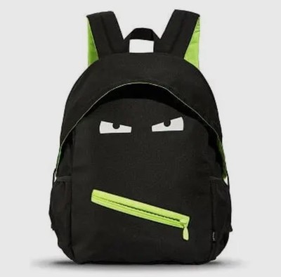 ZIPIT Grillz Backpack Black & Lime Green Reflective Eyes For Travel /School  NWT