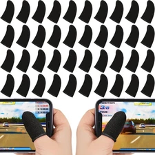 Jiuguva 120 Pcs Finger Sleeve for Gaming Anti Sweat Game Controller Black 