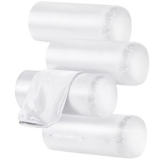 4 Pack 14 x 6 Inches White Neck Roll Pillow Case Cover Only Round Bolster Cer...