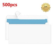 500 Count Security Letter Envelopes 4-1/8 x 9-1/2 Inch Self-Sealing Windowless