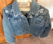 Carole Little Sport Petite Vtg Denim Jacket sz 2 Decorative Western Jacket MINT 