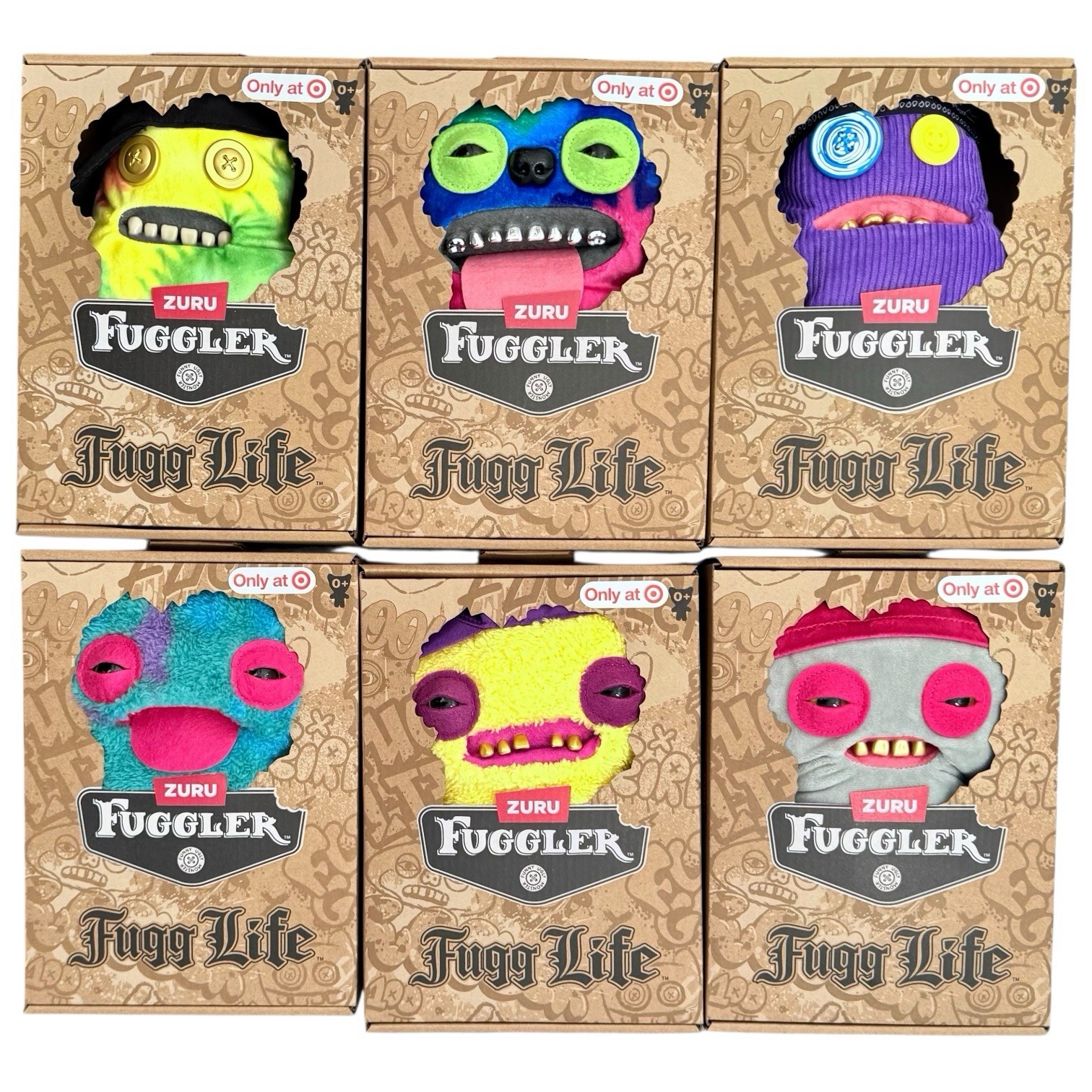 ZURU Fuggler Fugg Life Complete Set of 6 Plush Target Exclusive Brand New