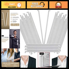 Crisp Collar Stays for Dress Shirts  Polos - Universal Fit, Firm Support, 2-Pac
