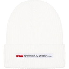  SEALED Supreme Property Label Beanie FW22 White