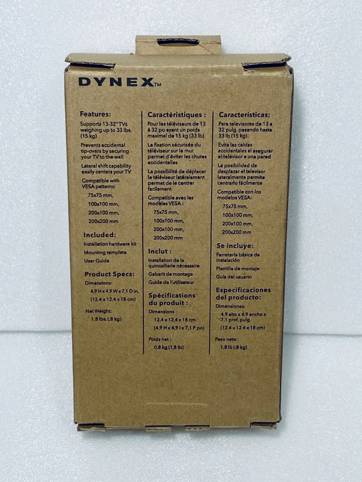 Открытая коробка - Dynex 13-32 дюйма подвижное крепление для телевизора поддерживает до 33 фунтов. - DX-HTVMM1701-C - Изображение 2 из 4