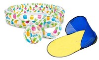 Kinderpool Planschbecken 132 Cm Set Mit Badematte Wasserball Schwimmring