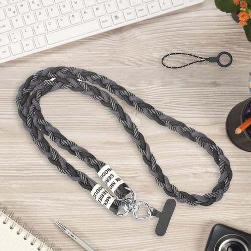Crossbody Smycz telefoniczna Uniwersalny pasek antykradzieżowy na telefon do podróży (czarny) ~ - Zdjęcie 6 z 9