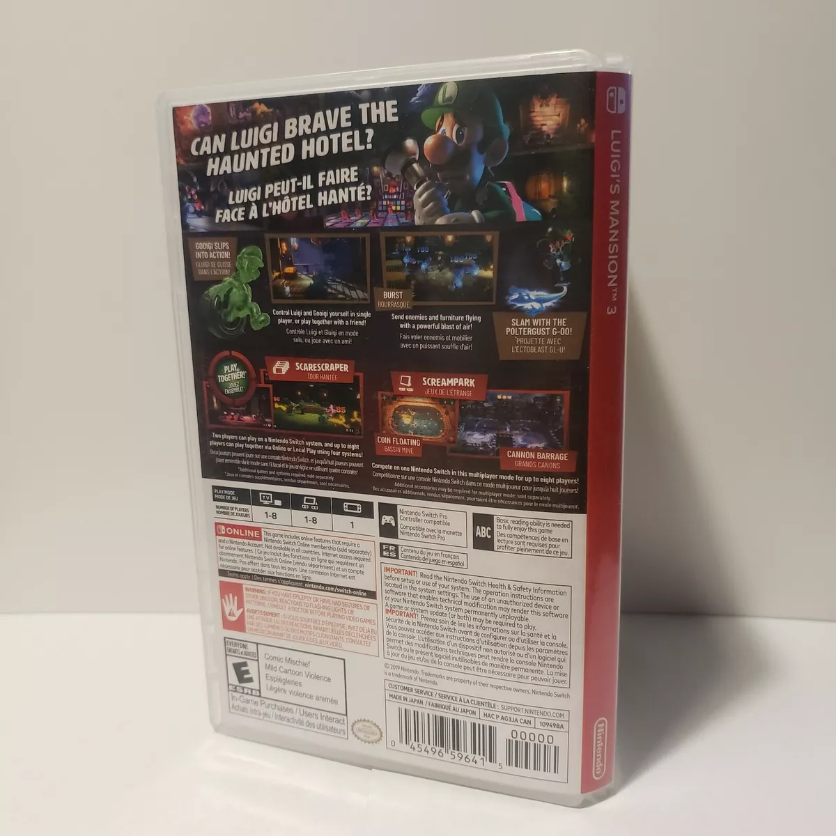 Luigi's Mansion 3 Cover Art & Replacement Case for 