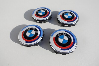 4x Neu 50 Jahre Original BMW Nabenabdeckungen Felgendeckeln  
