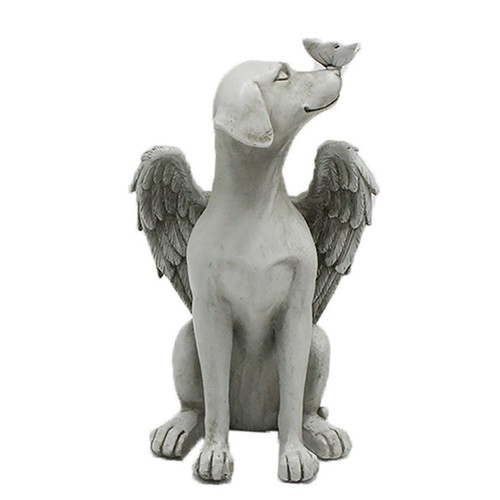 ?Pet Dog Memorial Stone Sleeping Angel Dog Gravestone Statue Indoor Outdoor - Picture 11 of 12