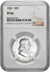 1961 50C Silver Proof Franklin Half Dollar NGC PF 66 White Coin in New Holder
