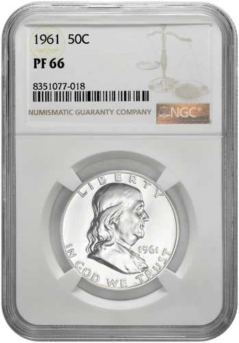 1961 50C Silver Proof Franklin Half Dollar NGC PF 66 White Coin in New Holder