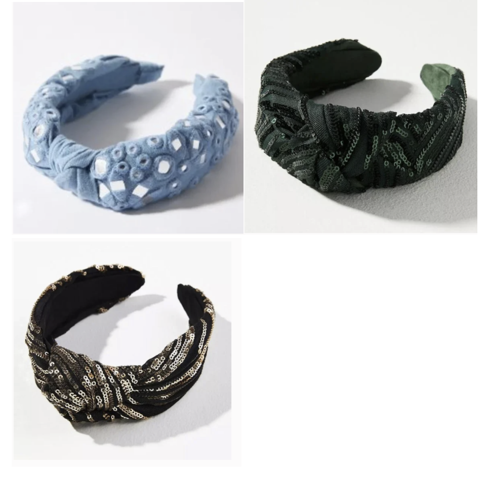 ⭐️ Metallic Knotted Sequin Boho Classy Chic Art Modern Party Hipster Headband Amazon.com : FROG SAC Sequin Knot Headband for Girls - Gold  main image 2
