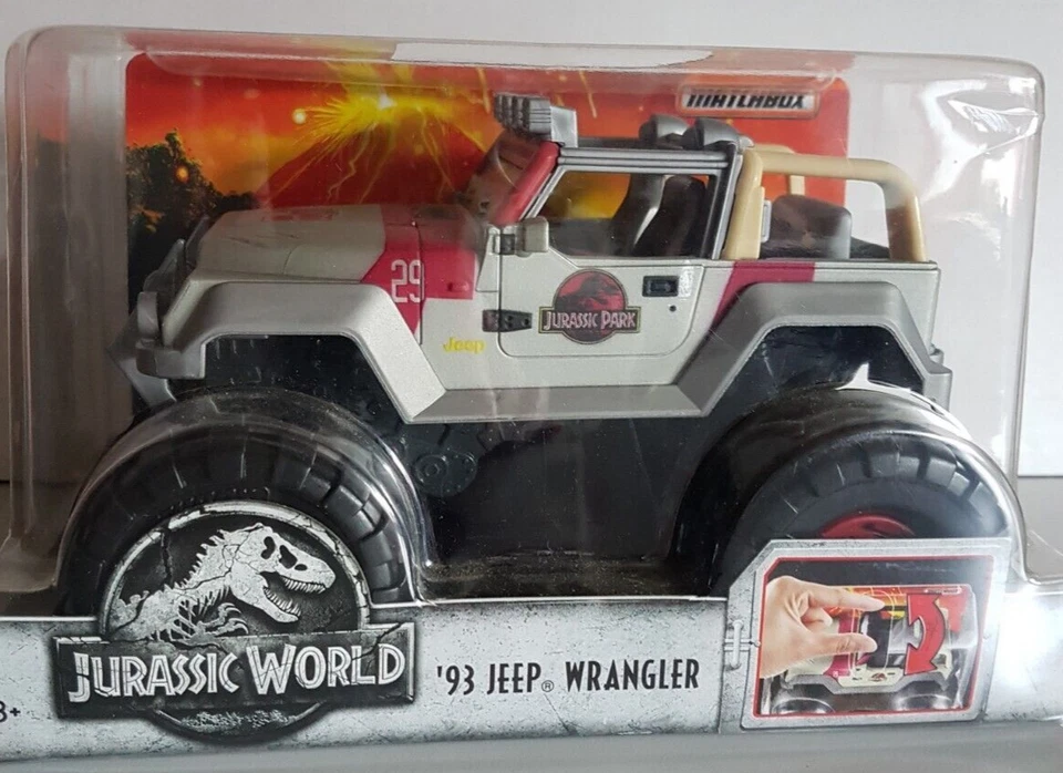 Jurassic World - 93 Jeep Wrangler - Matchbox Mattel 2017 - 1:24 - Nip - Image 2 of 4