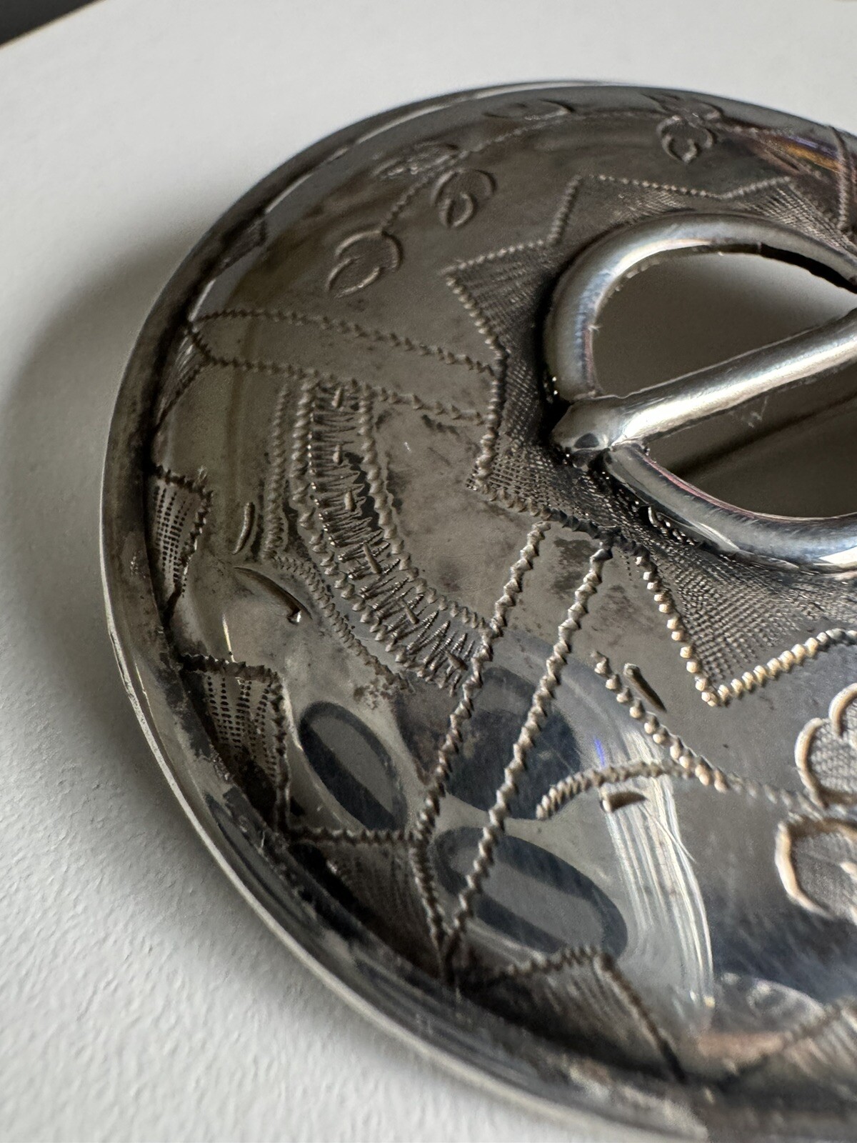 1925 Finland Solid Silver Circular Brooch Traditi… - image 5