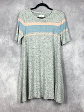 Lou & Grey Sweater Dress A Line Short Sleeve Gray Size Small