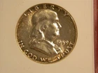 1959 Franklin Half Dollar Slabbed ANACS MS62 90% Silver   Old Slabbed