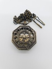 Jushidai Octagon with Cat Compass, Numbers and Birds Pocket Watch - Automatic