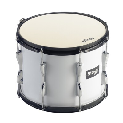 Stagg MATD-1310 13''x10'' Marching Tenor-Trommel, Weiß, mit Gurt