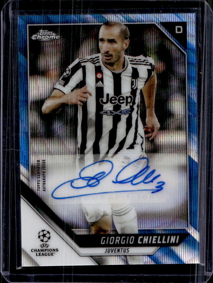 2021-22 Topps Chrome UEFA Giorgio Chiellini Blue Wave Refractor Auto #59/75