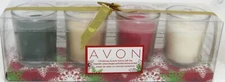 AVON Christmas VOTIVE CANDLE GIFT SET Pine~Buttercream~Holly Berry~Peppermint.