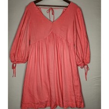 Every Day from Dillard's Summer Mini Dress Pink Linen Blend Med Babydoll