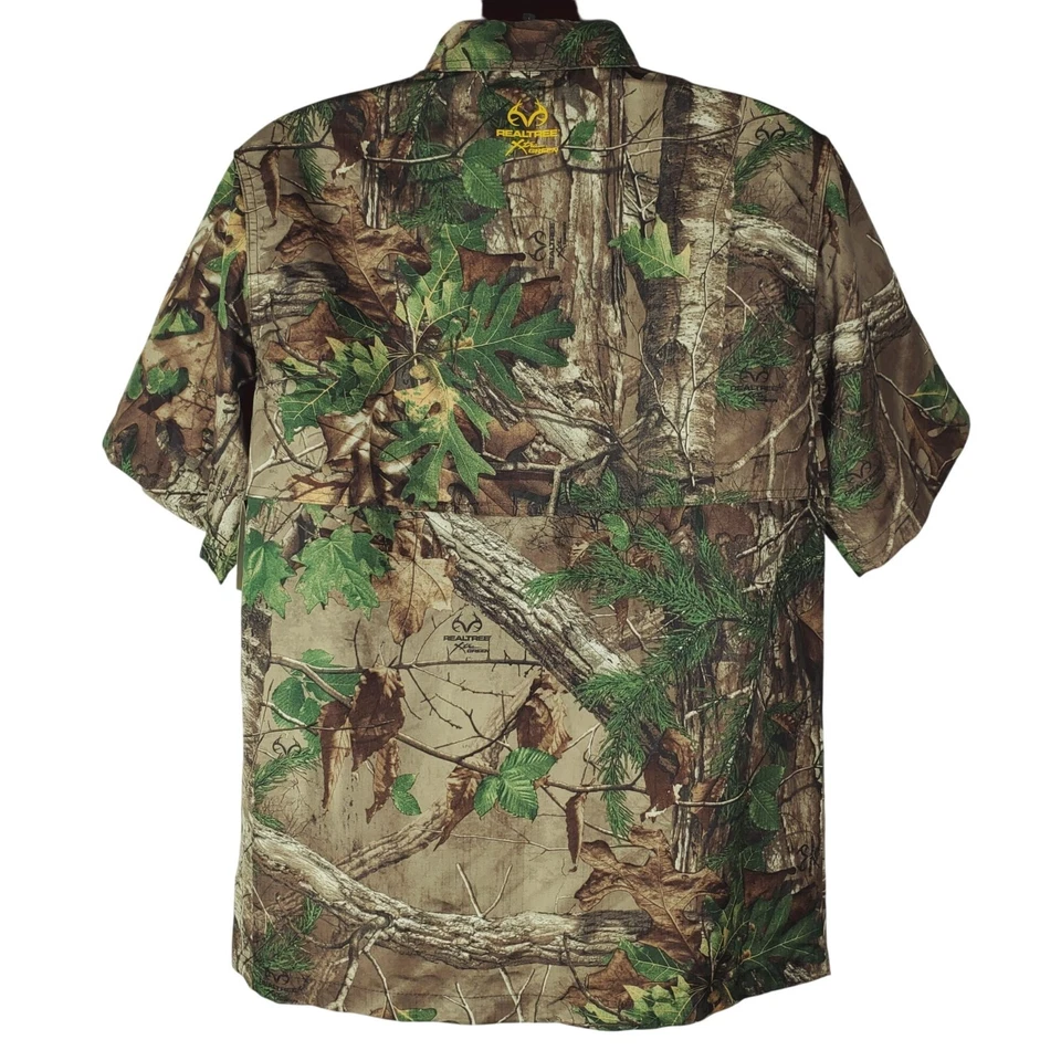 Realtree Mens Hunting Guide Shirt M XtraGreen Camo Short Sleeve Ripstop - Image 2 of 4