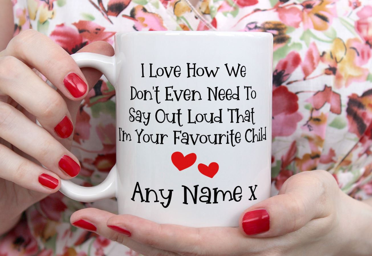 Personalised Favourite Child Mug Funny Gift For Parent Mothers Day Fathers Day
