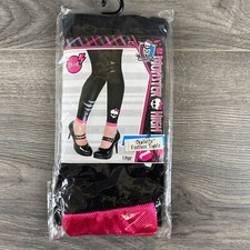Monster High Skullette Footless Child One Size Tights Halloween Dress Up