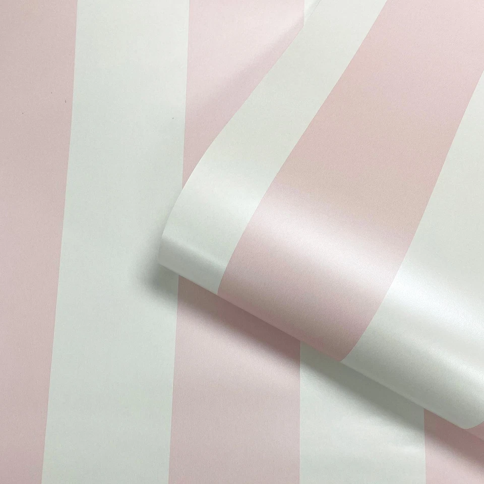 Papel pintado clásico a rayas Sassy B Tease 187541 rosa y blanco dormitorio de niñas Muriva Foto 2 de 4