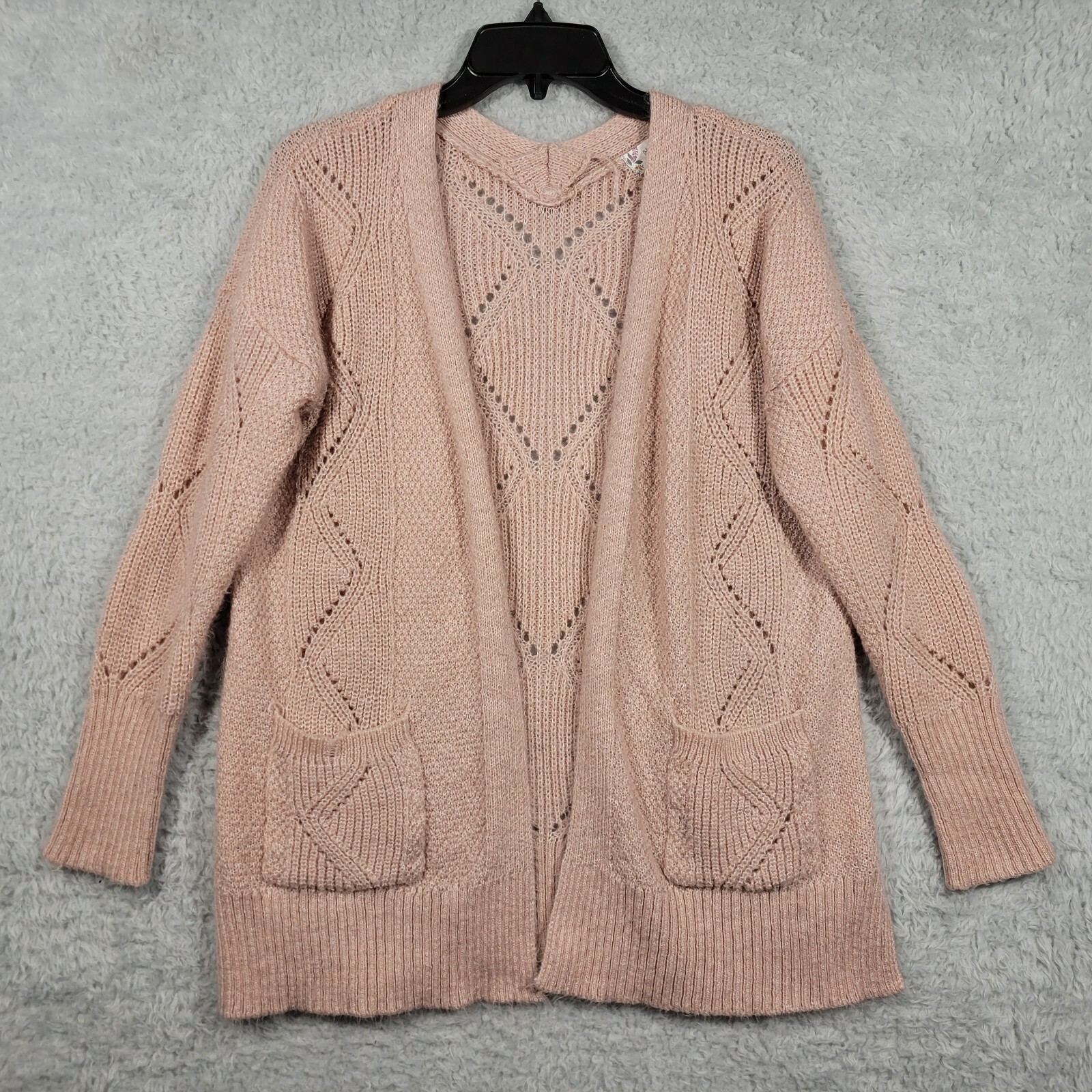 pink rose cardigan sweater