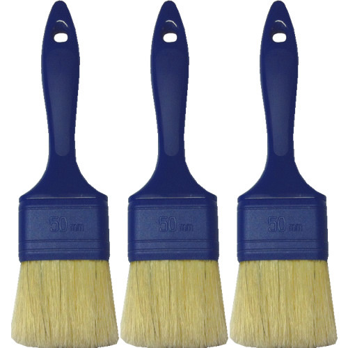 Super Blue 50mm Gelcoat Laminating Plastic Ferrule Low Bristle Loss Brushes 3pk