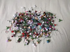 Lot Silk Millinery Flowers Roses Buds Hats Pins Crafts