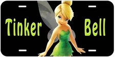 Tinker Bell Black Aluminum Novelty Auto License Plate