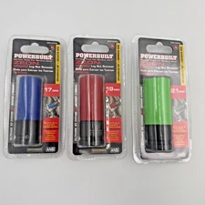 3 pc ZEON Damaged Lug Nut Remover 1/2" Drive, 6pt, 17mm, 19mm, 21mm