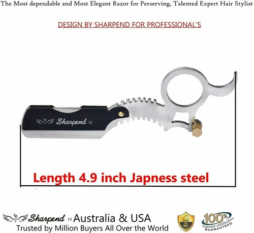 Professional Sliver Barber Hair Shaving Razor Straight Blade Folding Knife CE - Picture 2 of 9