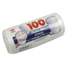 100 X Pedal Bin Liners 12 Litre Pack White Waste Recycled Bins Bags 45cm X 30cm
