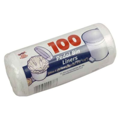 100 X Pedal Bin Liners 12 Litre Pack White Waste Recycled Bins Bags 45cm X  30cm