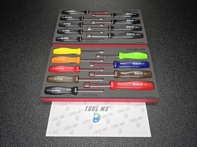 #ad Snap on Tools USA NEW 18 Piece SAE amp; Metric Hard Grip Nut Driver Foam Sets $699.95